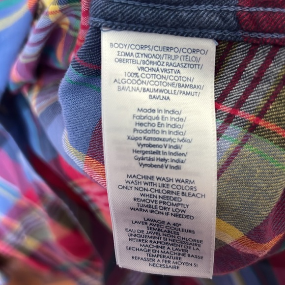 Like new chaps, ladies plaid button-down shirt. Size XL. - Picture 4 of 6